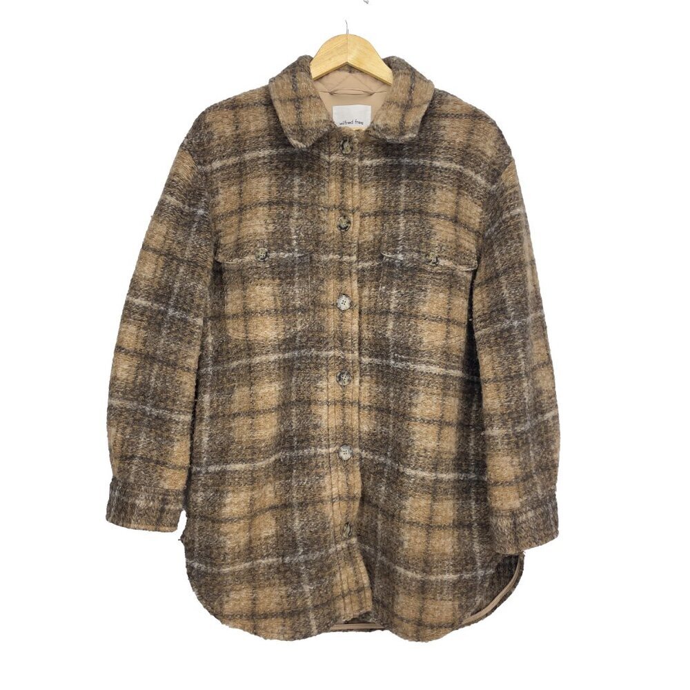 Wilfred Brown Plaid Wool-Blend Shacket